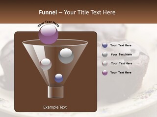 Three Chocolate Muffins On A Plate With Chocolate Drizzled On Them PowerPoint Template