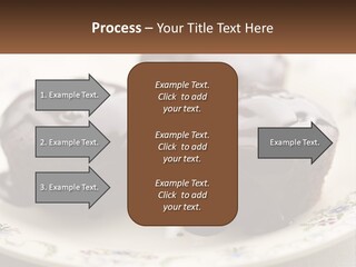 Three Chocolate Muffins On A Plate With Chocolate Drizzled On Them PowerPoint Template