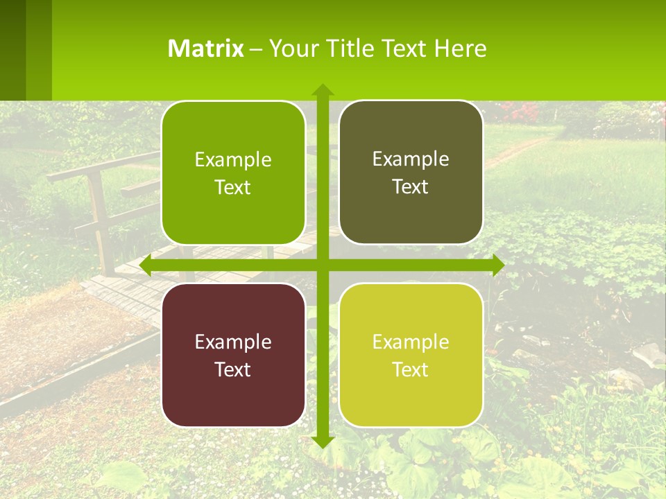 A Wooden Bridge Over A Small Stream In A Park PowerPoint Template