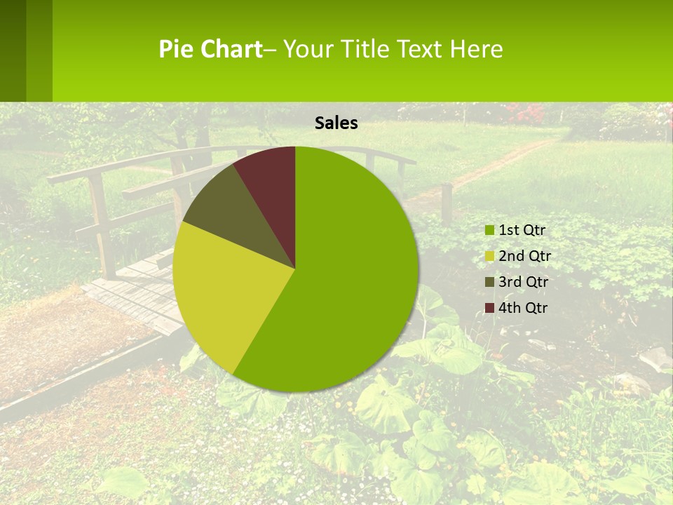 A Wooden Bridge Over A Small Stream In A Park PowerPoint Template