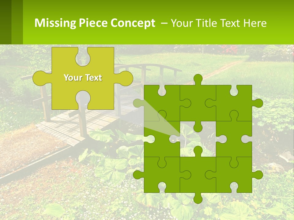 A Wooden Bridge Over A Small Stream In A Park PowerPoint Template