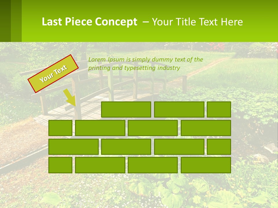 A Wooden Bridge Over A Small Stream In A Park PowerPoint Template