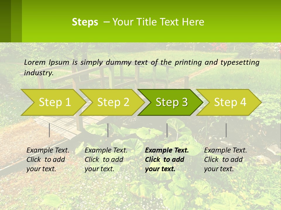A Wooden Bridge Over A Small Stream In A Park PowerPoint Template