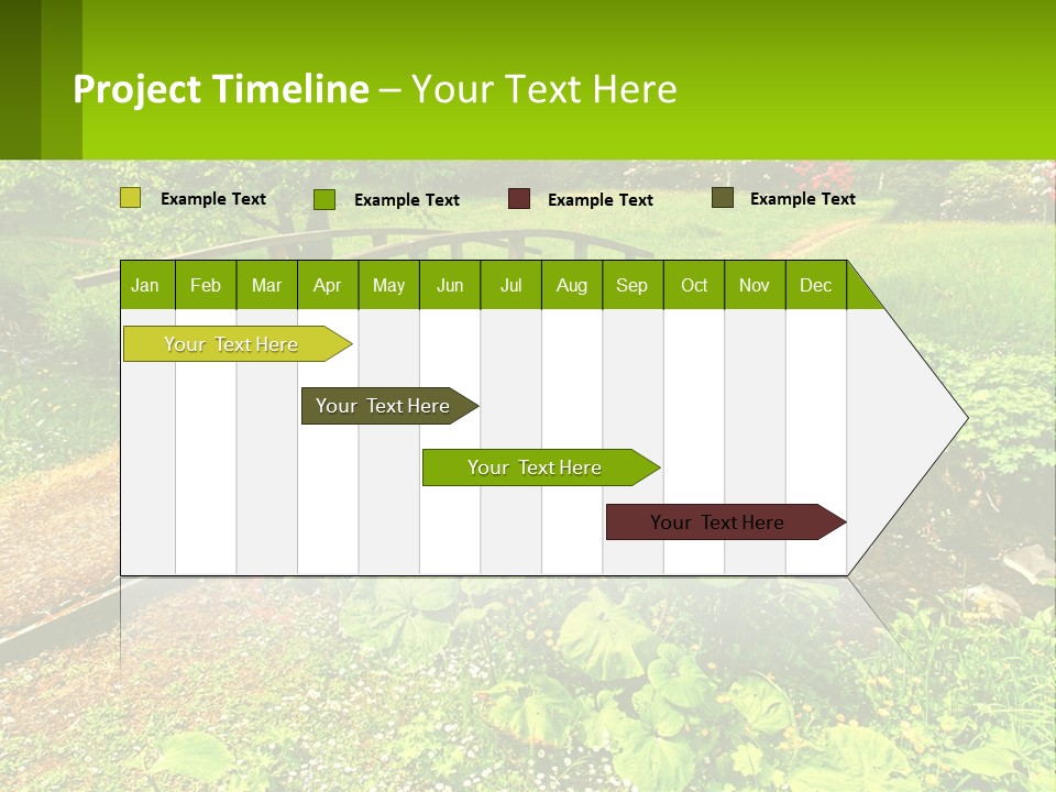 A Wooden Bridge Over A Small Stream In A Park PowerPoint Template