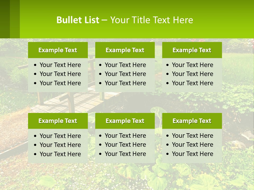 A Wooden Bridge Over A Small Stream In A Park PowerPoint Template