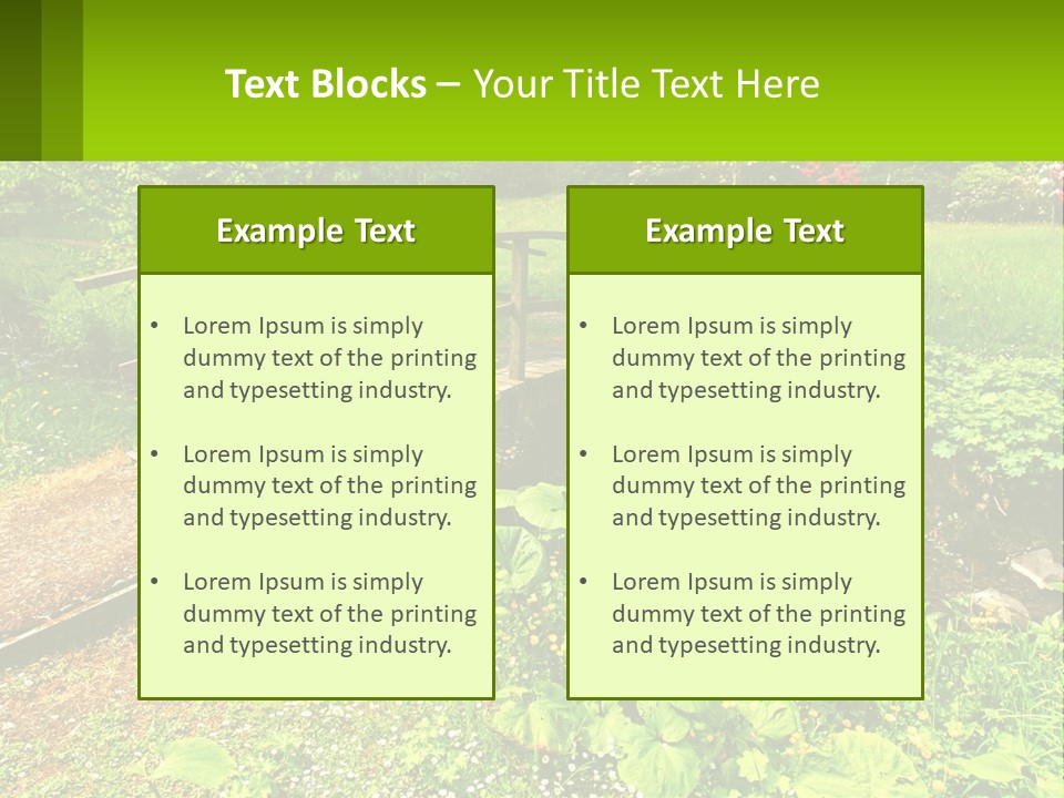 A Wooden Bridge Over A Small Stream In A Park PowerPoint Template
