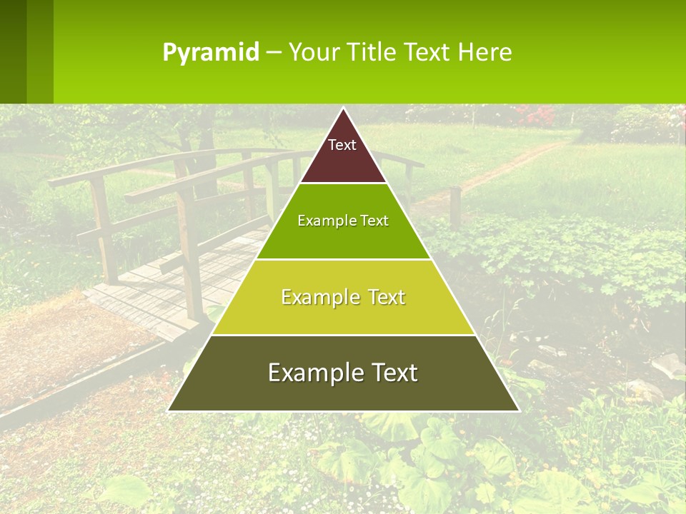 A Wooden Bridge Over A Small Stream In A Park PowerPoint Template