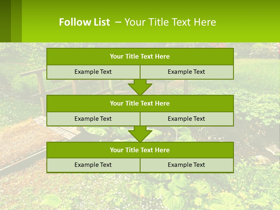 A Wooden Bridge Over A Small Stream In A Park PowerPoint Template