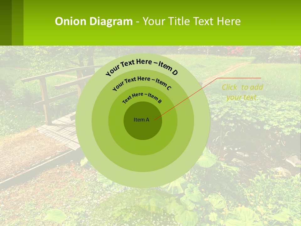 A Wooden Bridge Over A Small Stream In A Park PowerPoint Template