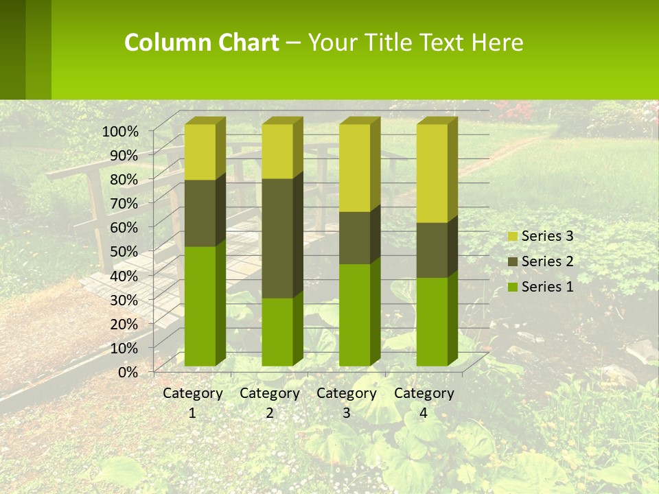 A Wooden Bridge Over A Small Stream In A Park PowerPoint Template