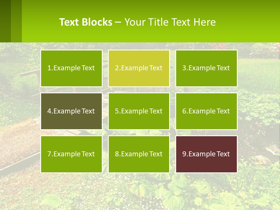 A Wooden Bridge Over A Small Stream In A Park PowerPoint Template