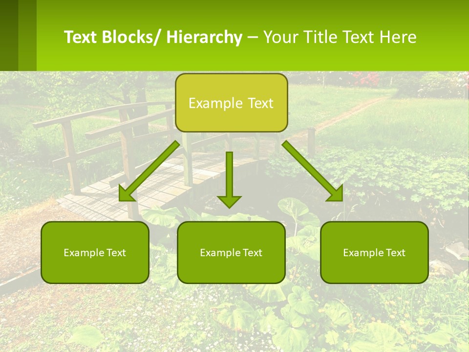 A Wooden Bridge Over A Small Stream In A Park PowerPoint Template