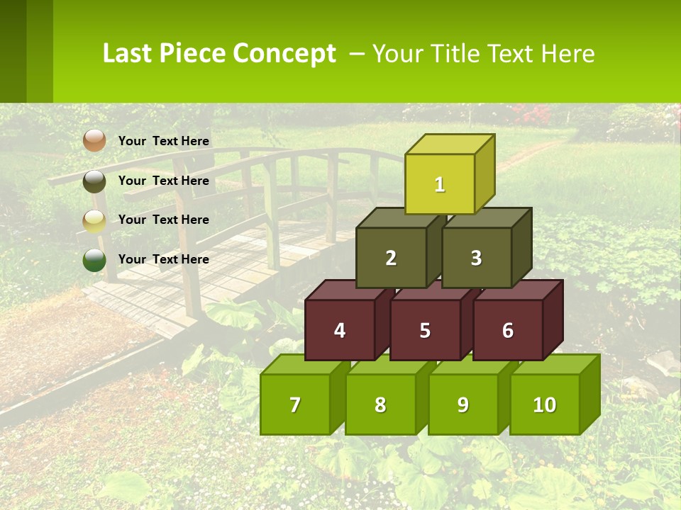 A Wooden Bridge Over A Small Stream In A Park PowerPoint Template