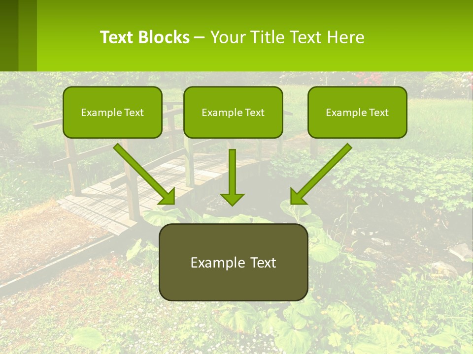 A Wooden Bridge Over A Small Stream In A Park PowerPoint Template