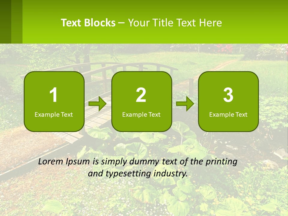 A Wooden Bridge Over A Small Stream In A Park PowerPoint Template
