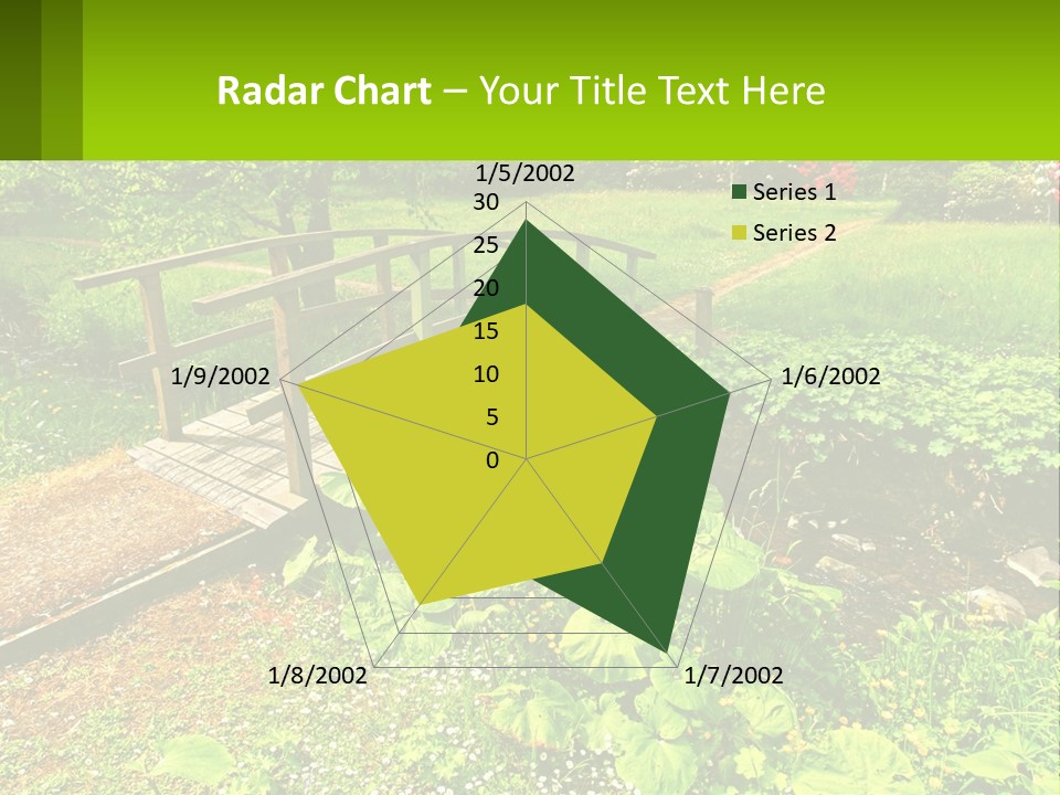 A Wooden Bridge Over A Small Stream In A Park PowerPoint Template