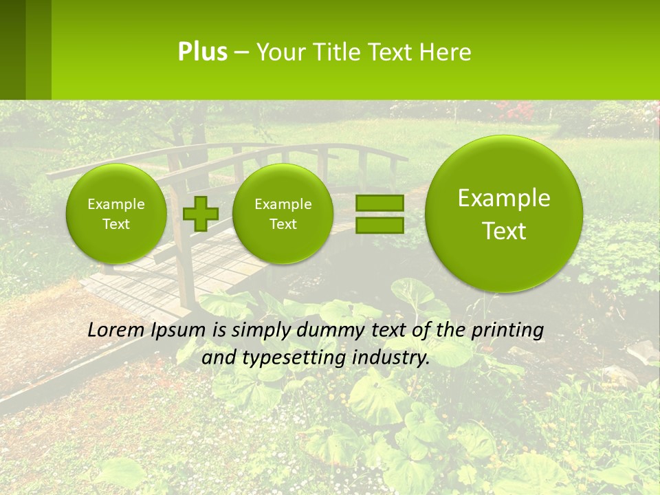 A Wooden Bridge Over A Small Stream In A Park PowerPoint Template