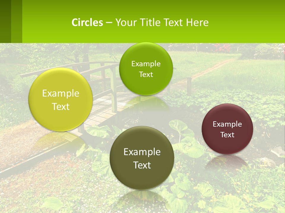 A Wooden Bridge Over A Small Stream In A Park PowerPoint Template