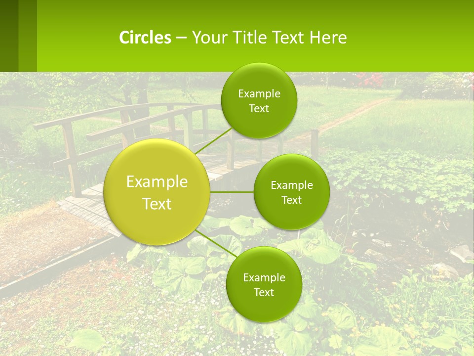 A Wooden Bridge Over A Small Stream In A Park PowerPoint Template