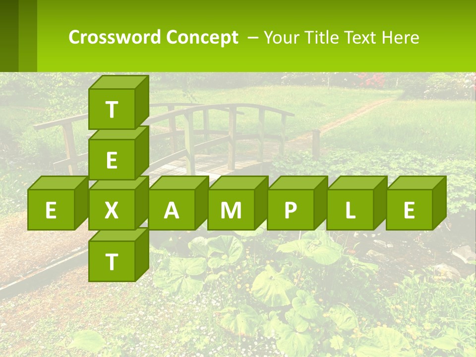 A Wooden Bridge Over A Small Stream In A Park PowerPoint Template