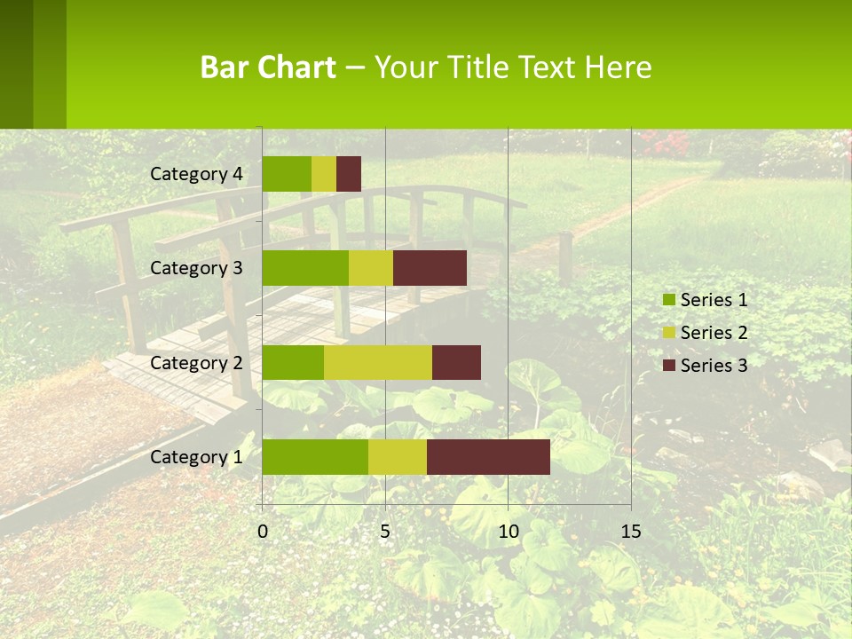 A Wooden Bridge Over A Small Stream In A Park PowerPoint Template
