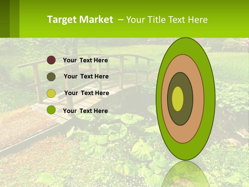 A Wooden Bridge Over A Small Stream In A Park PowerPoint Template