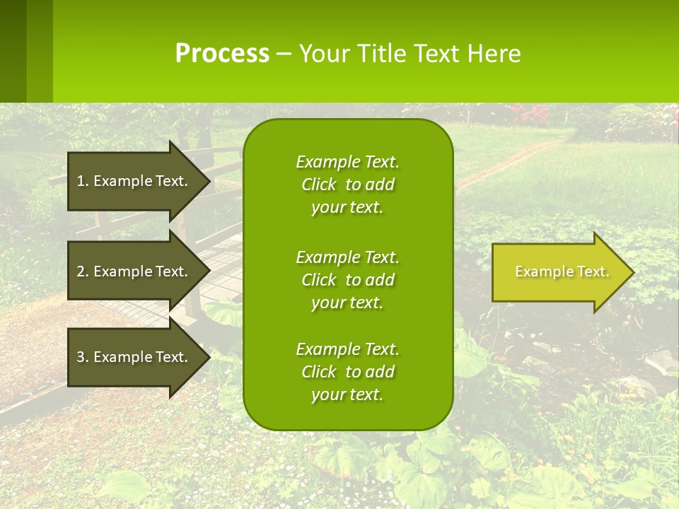 A Wooden Bridge Over A Small Stream In A Park PowerPoint Template