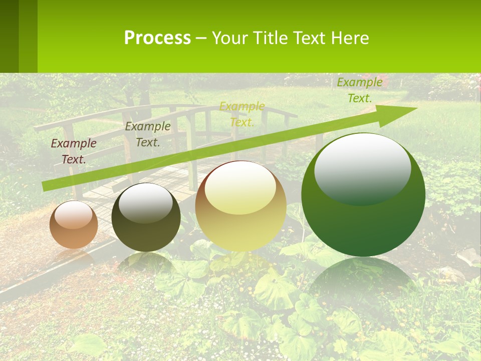 A Wooden Bridge Over A Small Stream In A Park PowerPoint Template