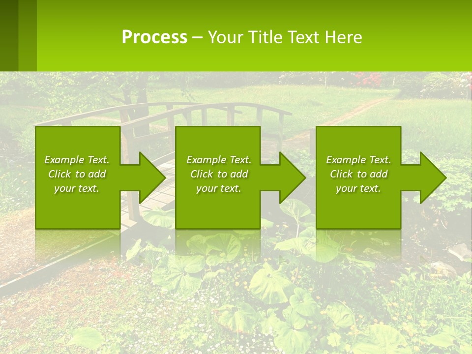 A Wooden Bridge Over A Small Stream In A Park PowerPoint Template