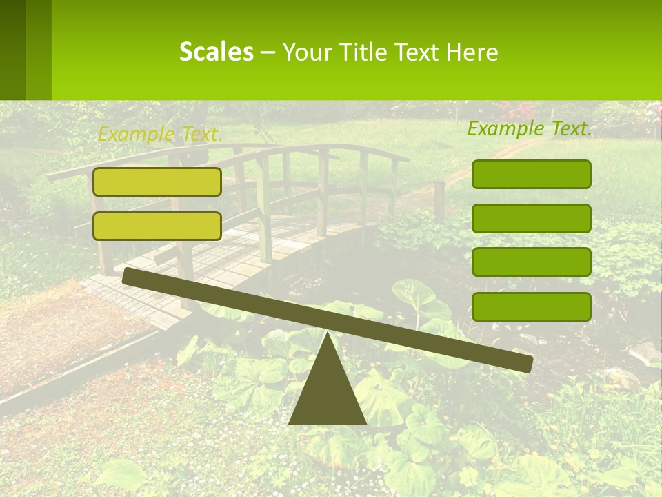 A Wooden Bridge Over A Small Stream In A Park PowerPoint Template