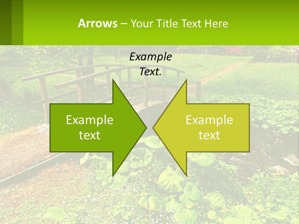 A Wooden Bridge Over A Small Stream In A Park PowerPoint Template
