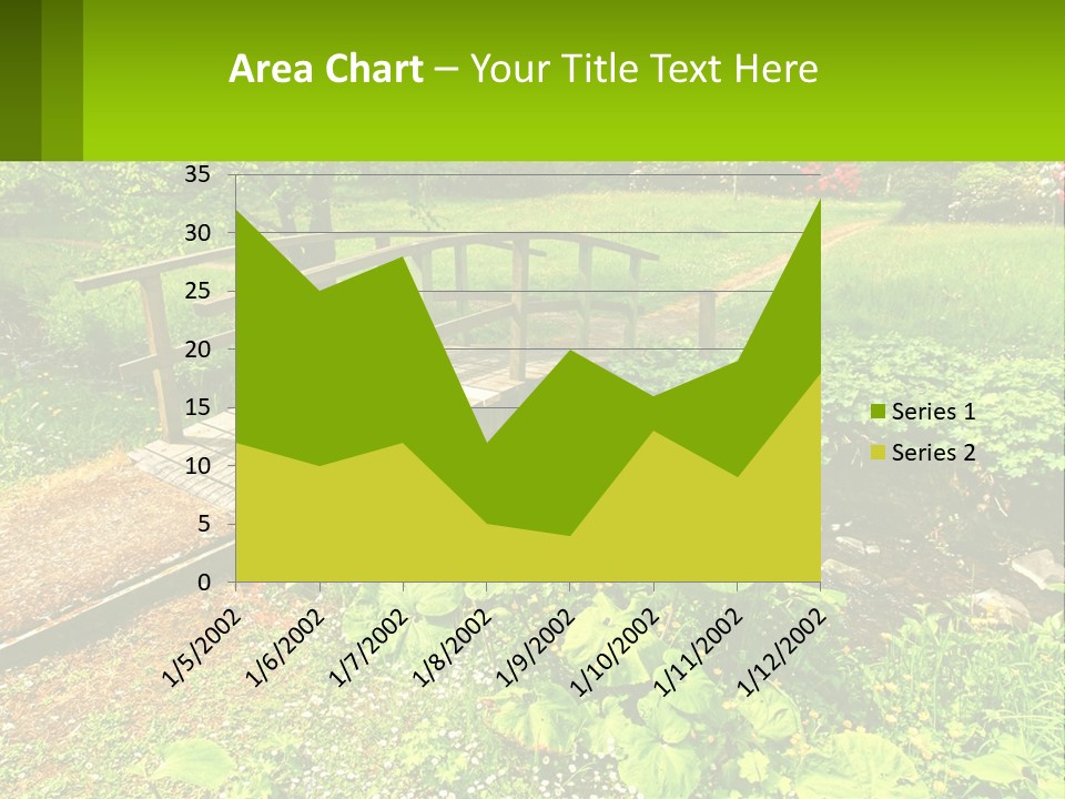 A Wooden Bridge Over A Small Stream In A Park PowerPoint Template