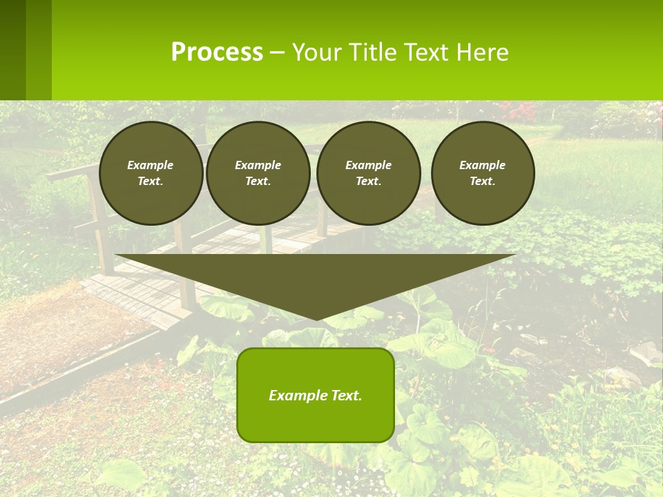 A Wooden Bridge Over A Small Stream In A Park PowerPoint Template