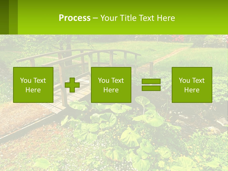 A Wooden Bridge Over A Small Stream In A Park PowerPoint Template