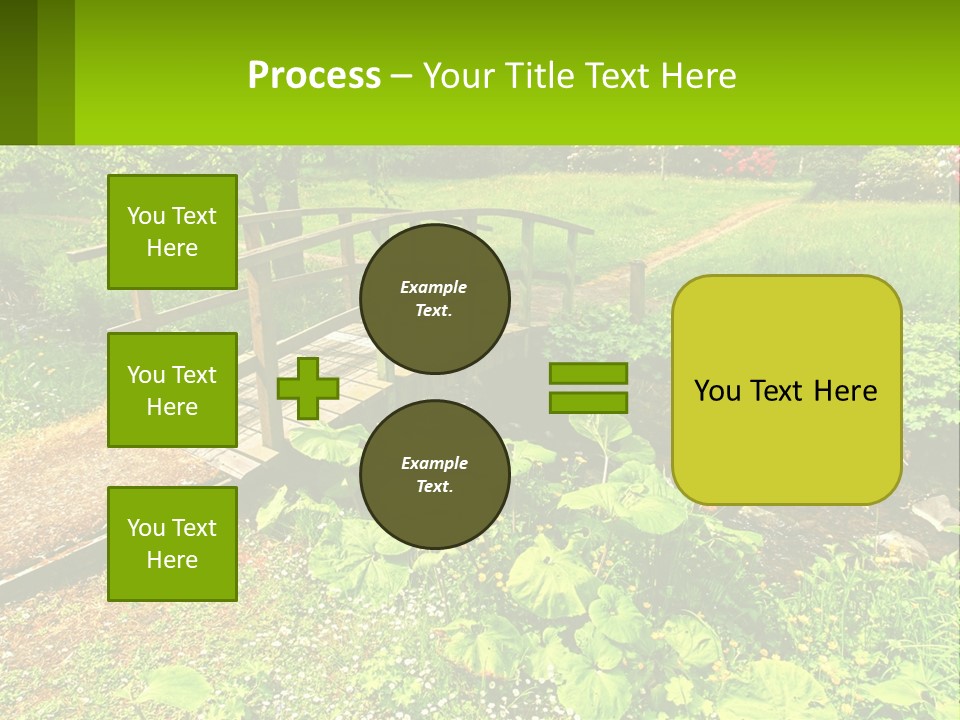 A Wooden Bridge Over A Small Stream In A Park PowerPoint Template