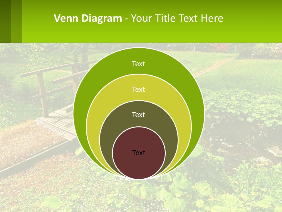 A Wooden Bridge Over A Small Stream In A Park PowerPoint Template