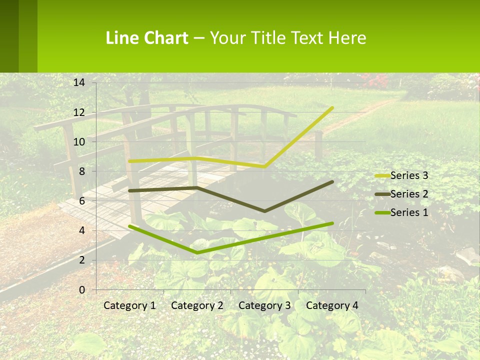 A Wooden Bridge Over A Small Stream In A Park PowerPoint Template