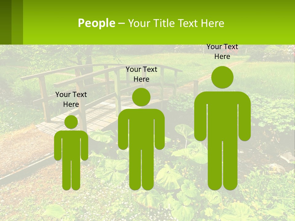 A Wooden Bridge Over A Small Stream In A Park PowerPoint Template