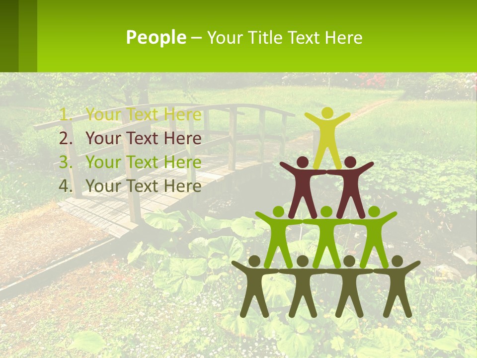 A Wooden Bridge Over A Small Stream In A Park PowerPoint Template