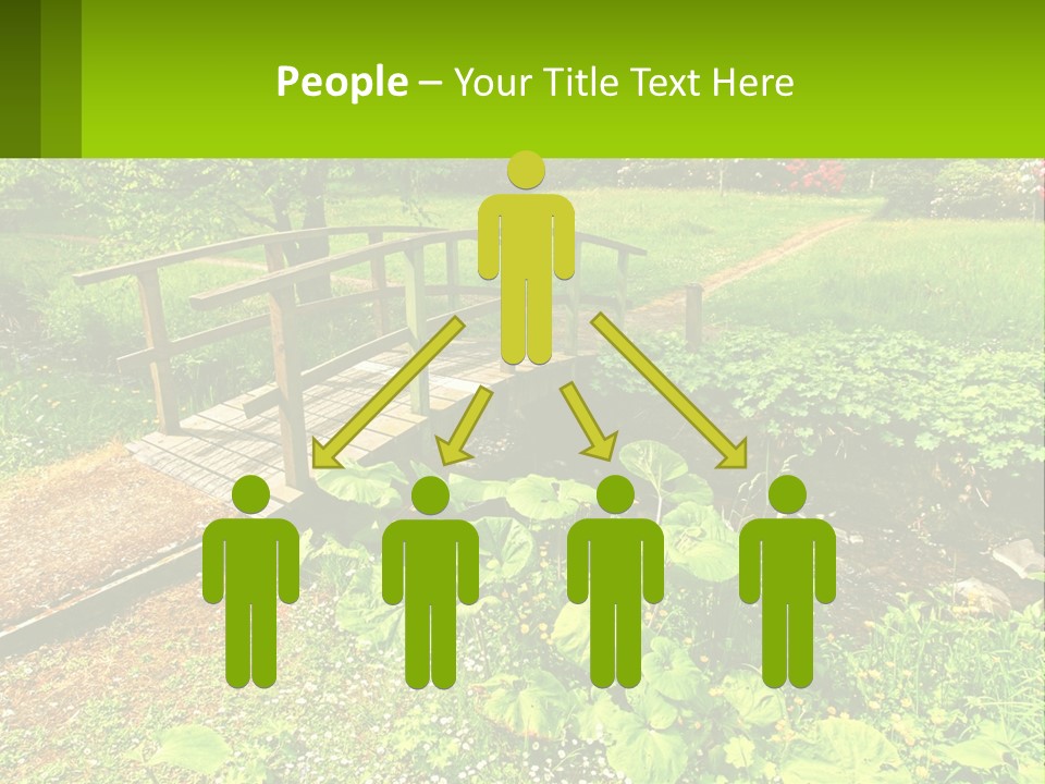 A Wooden Bridge Over A Small Stream In A Park PowerPoint Template