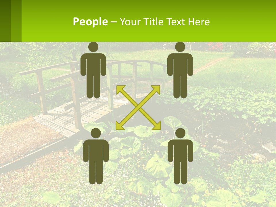 A Wooden Bridge Over A Small Stream In A Park PowerPoint Template