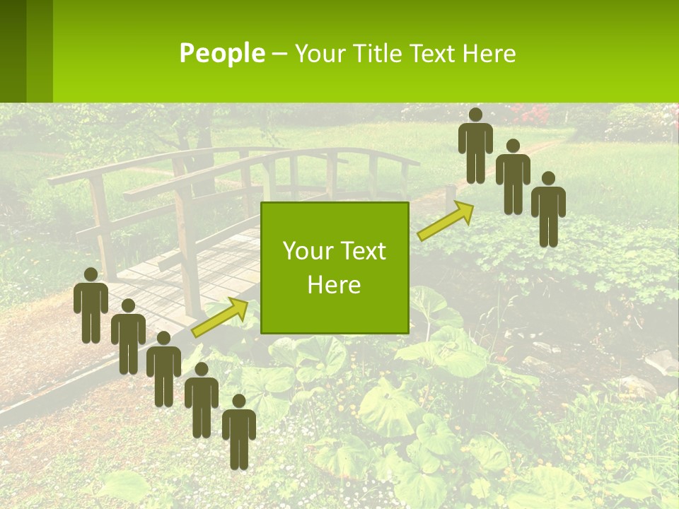 A Wooden Bridge Over A Small Stream In A Park PowerPoint Template