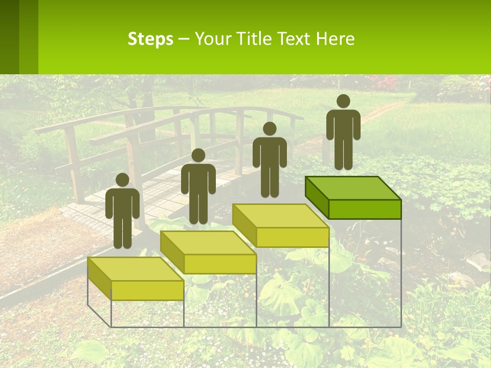 A Wooden Bridge Over A Small Stream In A Park PowerPoint Template