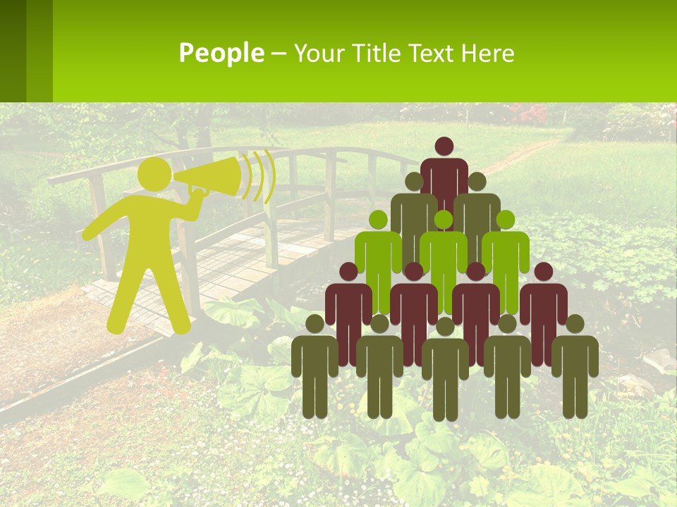 A Wooden Bridge Over A Small Stream In A Park PowerPoint Template