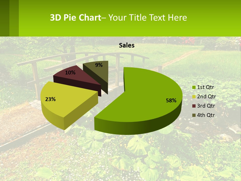 A Wooden Bridge Over A Small Stream In A Park PowerPoint Template