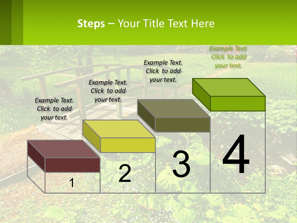 A Wooden Bridge Over A Small Stream In A Park PowerPoint Template