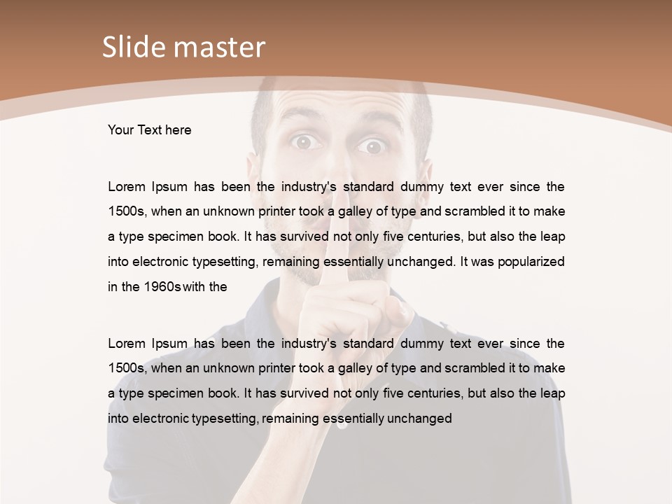 A Man Making A Hush With His Finger PowerPoint Template