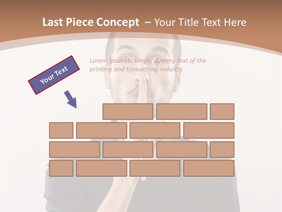 A Man Making A Hush With His Finger PowerPoint Template