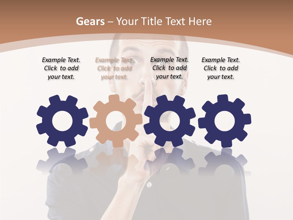 A Man Making A Hush With His Finger PowerPoint Template