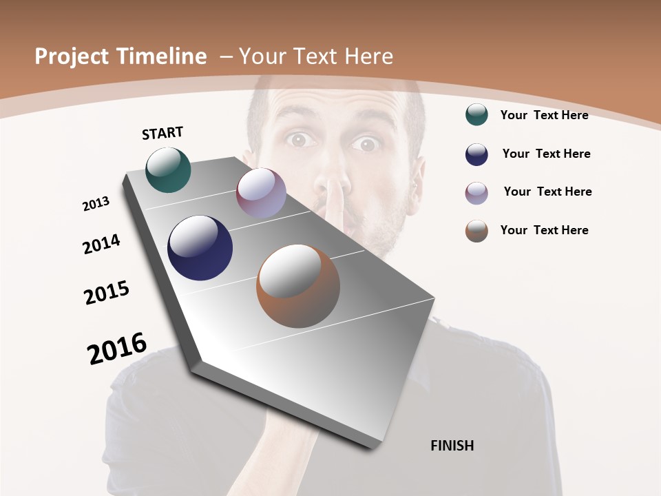 A Man Making A Hush With His Finger PowerPoint Template